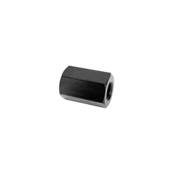 TeCo Coupling Nut, M243.00, Steel, Black Oxide, 64 mm Lg, 38 mm Hex